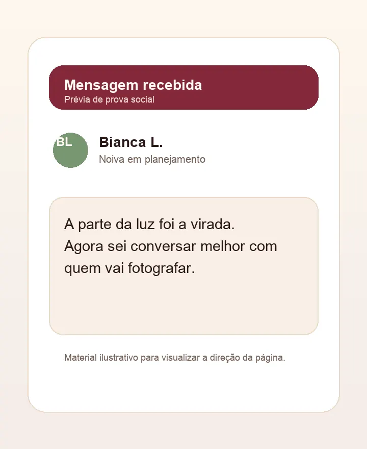 Prévia de depoimento sobre luz