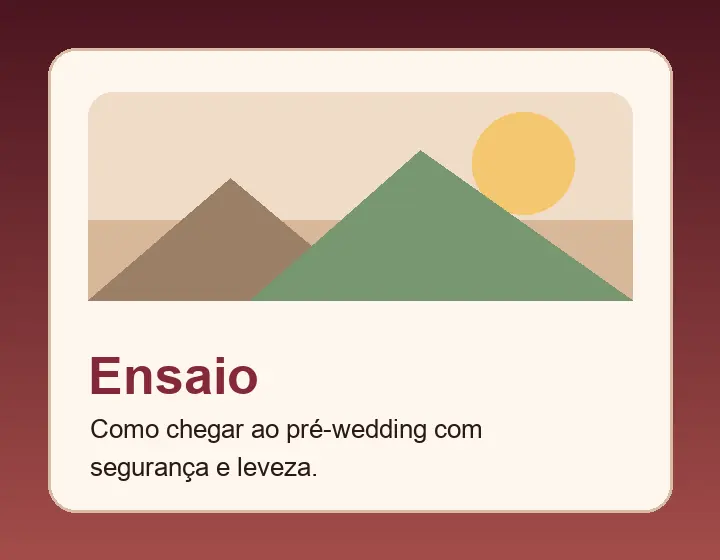 Card visual sobre pré-wedding