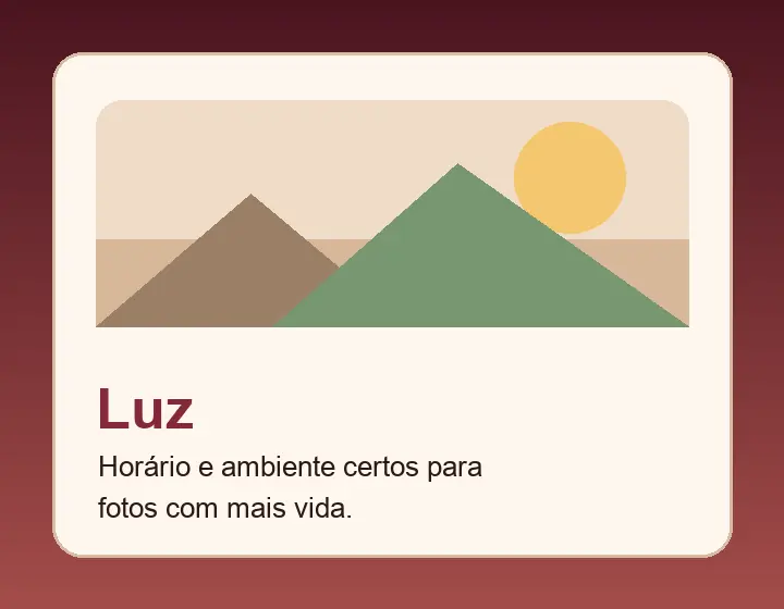 Card visual sobre luz